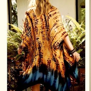 Ombré Border Tie Dye Open Kimono